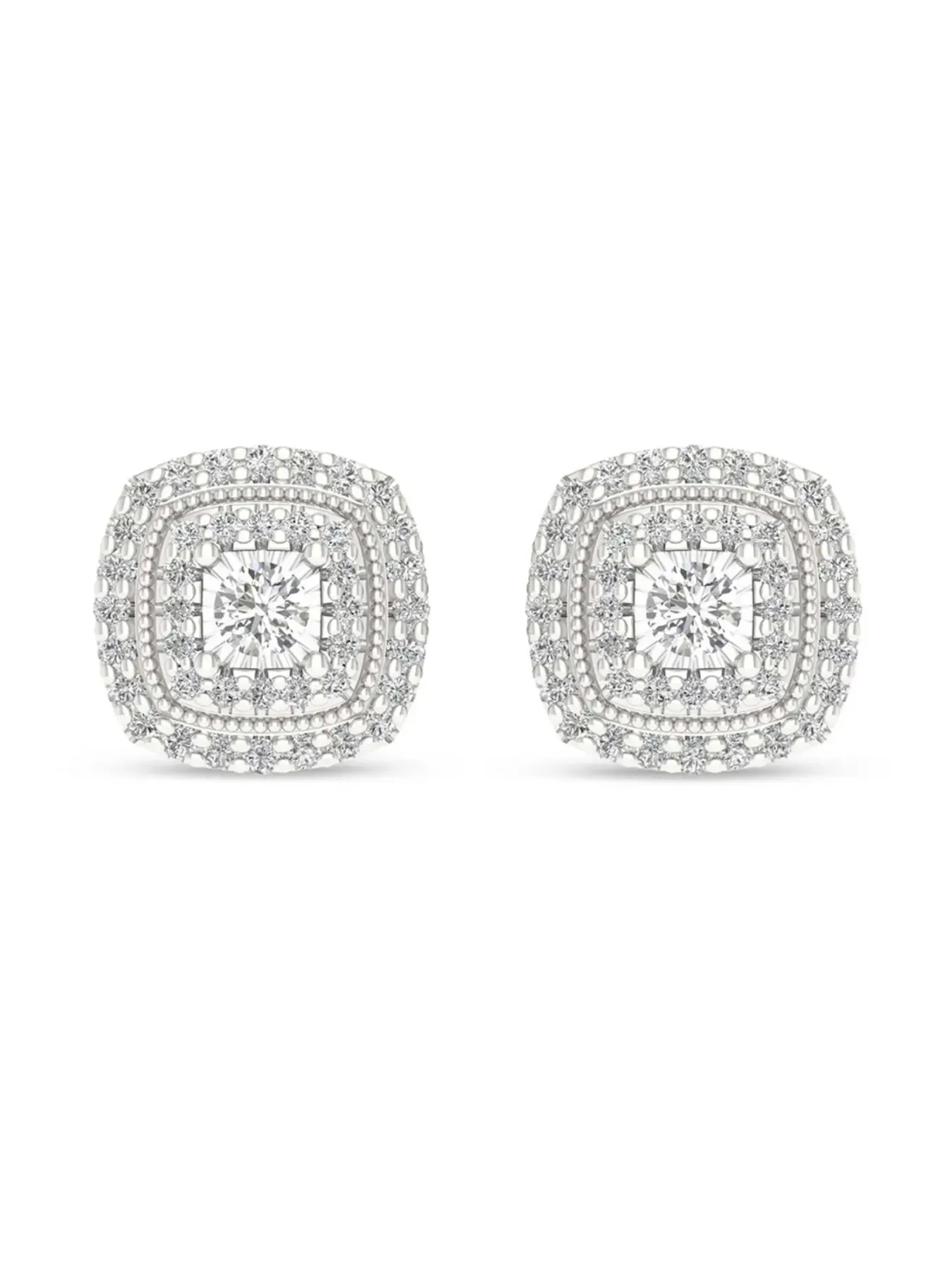 Fashion Hip Hop Synthetic Zirconia Geometric Square Stud Earrings, Unisex Trendy Jewelry for Women and Men, High Quality Sparkling Daily Wear Accessories