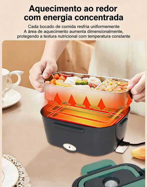 Marmita Eléctrica em Aço Inoxidável Aquecimento Rápido USB Tomada Ideal para Escritório e Veículos