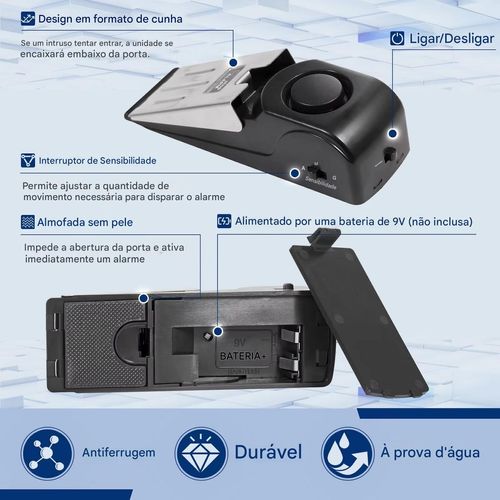 sistema de alarme de porta pessoal para uso doméstico