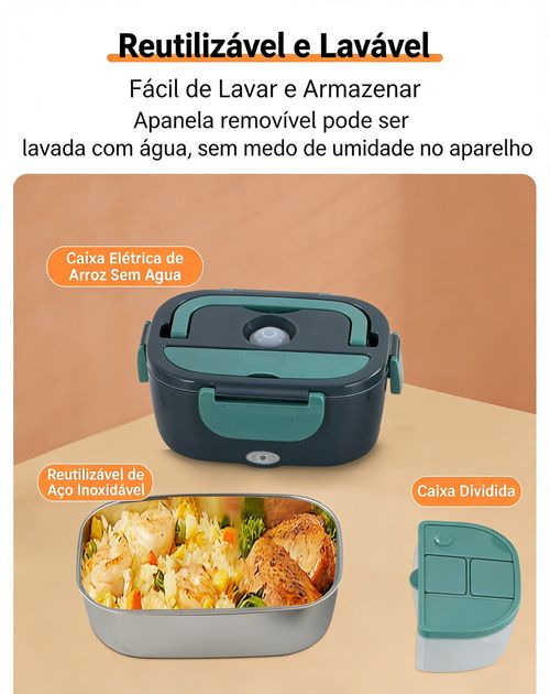 Marmita Eléctrica em Aço Inoxidável Aquecimento Rápido USB Tomada Ideal para Escritório e Veículos