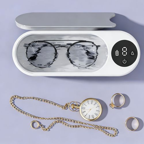 Máquina de Limpeza Ultrassônica Doméstica Multifuncional para Óculos, Joias, Aparelhos Dentários e Relógios