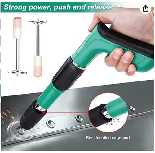 Pistola de Pregos Manual e Portátil com 200 Mini Pregos de Aço Incluídos