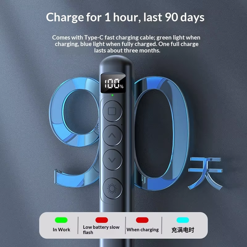 Apresentador Laser  Profissional 2.4GHz com USB-C e Laser Vermelho