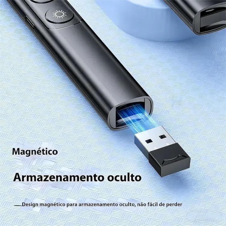 Apresentador Laser  Profissional 2.4GHz com USB-C e Laser Vermelho