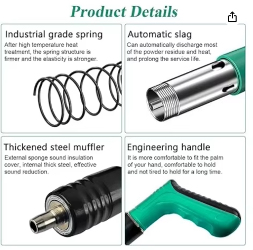 Pistola de Pregos Manual e Portátil com 200 Mini Pregos de Aço Incluídos