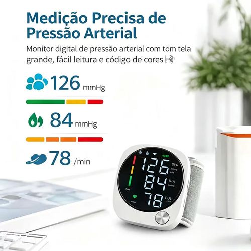DealsForYouDays Monitor de Pressão Arterial de Pulso Recarregável com Tela Sensível ao Toque LED, Transmissão por Voz e Memória 99x2 — Medição Precisa da Pressão em Casa Feita de Forma Simples.