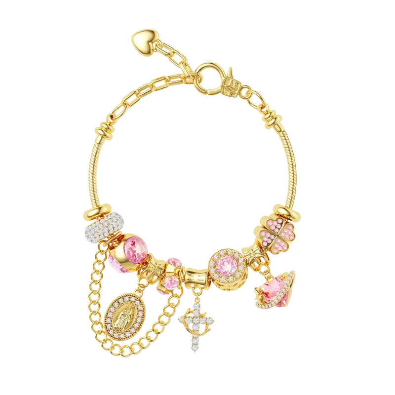 Tewiky Aurora Snake Chain Bracelet for Women, Dainty Tone Gold Detachable Multi-Charm Bracelet, Customizable DIY Mix and Match Stackable Wrist Jewelry, Trendy Daily Accessory, Perfect Gift for Mother's Day & Summer Occasions