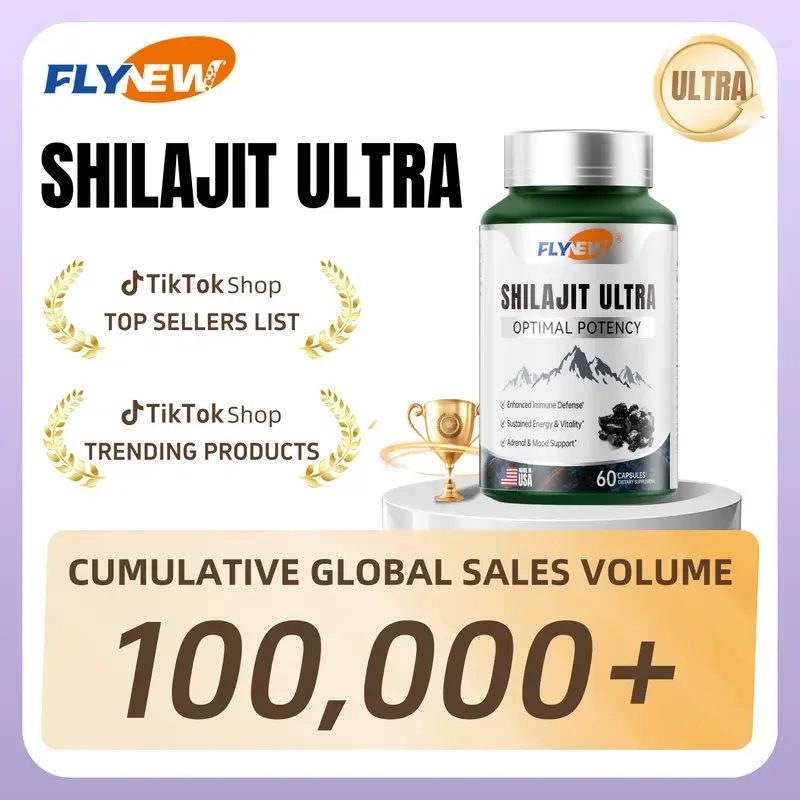 FLYNEW Optimal Potency | Shilajit Ultra | Adaptogen Energy Stamina Immune Antioxidants | Made in USA | 60 Capsules