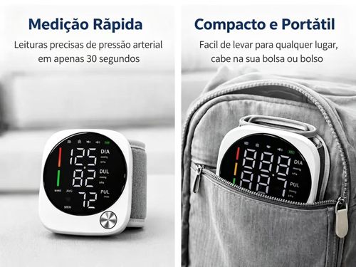 DealsForYouDays Monitor de Pressão Arterial de Pulso Recarregável com Tela Sensível ao Toque LED, Transmissão por Voz e Memória 99x2 — Medição Precisa da Pressão em Casa Feita de Forma Simples.