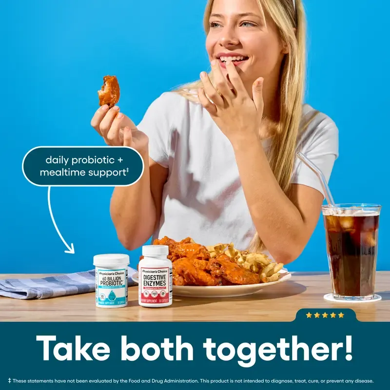 Physician's Choice Hack your Tummy Bundle: Bloating, Digestion & Immune Support for Men & Women with Digestive Enzymes & 60 Billion Probiotic