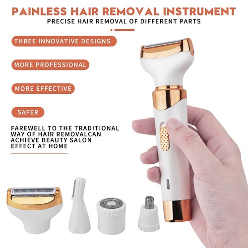 4 in 1 Painless Body Razor Kit Electric Razor for Womens Men Cordless Ladies Electric Shaver Rechargeable Electric Razor