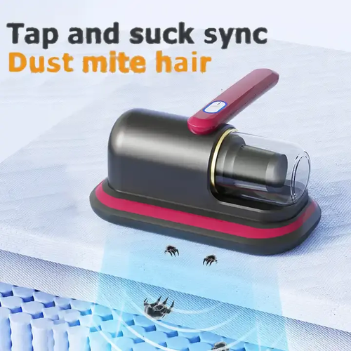 Rechargeable handheld bed vacuum cleaner, super suction and low noise, washable filter for deep cleaning, effectively cleans beds, sofas, pet hair and carpets