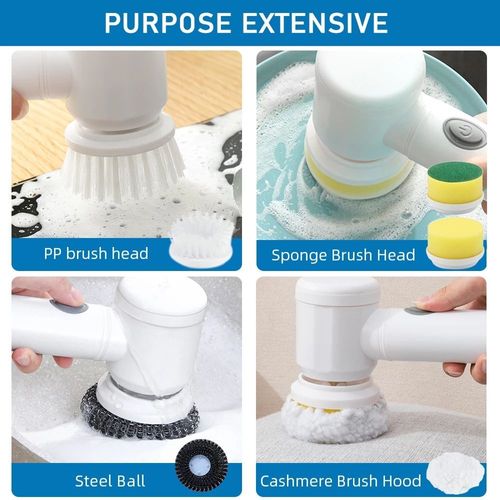 The electric cleaning brush with ultra-long battery life can instantly remove stubborn oil stains. The brush head is replaceable, making it a hassle-free machine for multiple uses!