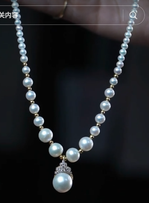 A pearl necklace, a graceful radiance on your neck.  A classic pearl necklace, a timeless expression of elegance.  A string of pearls, illuminating your elegant demeanor.