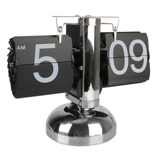 Vintage Automatic Flip Page Clock, Page-Turning Quartz Clock, Home Bedroom Office Desktop Decoration