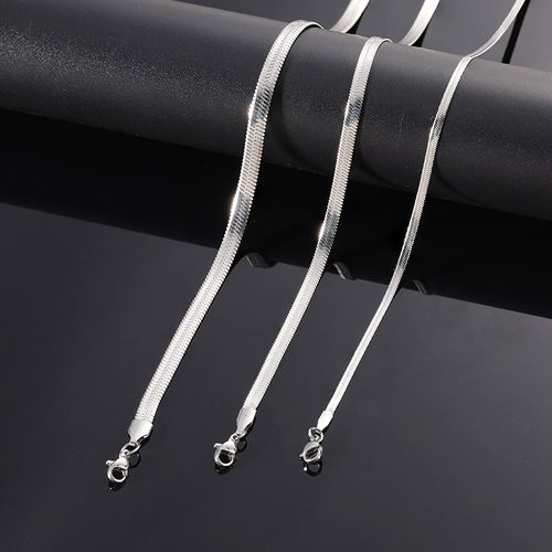 Non Tarnish Unisex Mens Jewelry Wide Gold Plated Stainless Steel Flat Snake Belly Herringbone Necklace Chain for Women