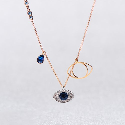 Fashion Jewelry Gold Necklace Evil Eye Necklace Blue Evil Eye Lady Pendant Necklace