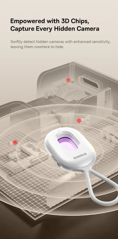 Camera Detector Intelligent Hidden Camera Signal Detector Rechargeable Hanging Security Alarm Protection Detector