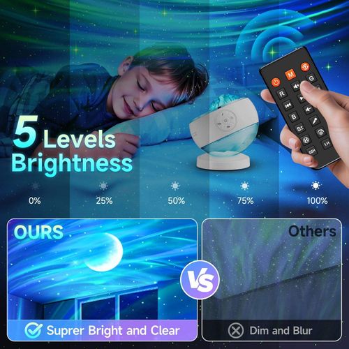 16 Color Northern Lights Projector Glacier Aurora Projection Lamp BT Speaker Galaxy Projector for Bedroom with 15 White Noise