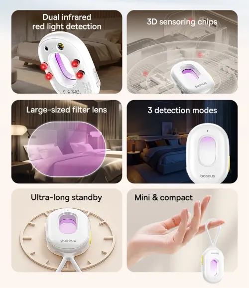 Camera Detector Intelligent Hidden Camera Signal Detector Rechargeable Hanging Security Alarm Protection Detector