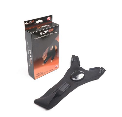 LED Half Finger Glove for Men Women Outdoor Waterproof Night Fishing Bait Cycling Running Flashlight Durable Fingerless Gloves