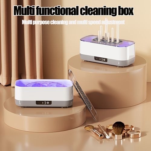 portable glasses, braces,dentures, jewelry cleaner - USB rechargeable, high-frequency vibration 360 ° deep cleaning, easy to use at home for watches, makeup brushes, etc., Household appliances and personal care products