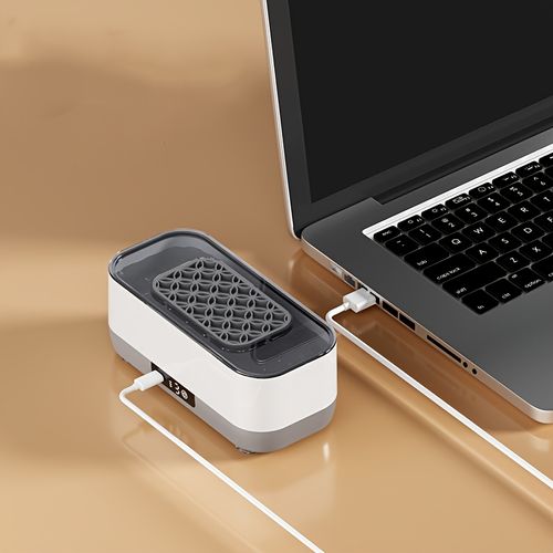 portable glasses, braces,dentures, jewelry cleaner - USB rechargeable, high-frequency vibration 360 ° deep cleaning, easy to use at home for watches, makeup brushes, etc., Household appliances and personal care products