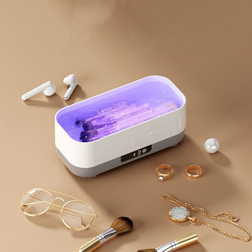 portable glasses, braces,dentures, jewelry cleaner - USB rechargeable, high-frequency vibration 360 ° deep cleaning, easy to use at home for watches, makeup brushes, etc., Household appliances and personal care products