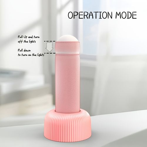 LED Night Light Column Shape Hand Pull Switch Atmosphere Table Lamp Eye Protection Rechargeable Sleep Night Lamp