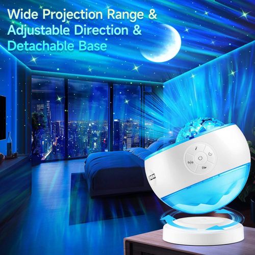16 Color Northern Lights Projector Glacier Aurora Projection Lamp BT Speaker Galaxy Projector for Bedroom with 15 White Noise