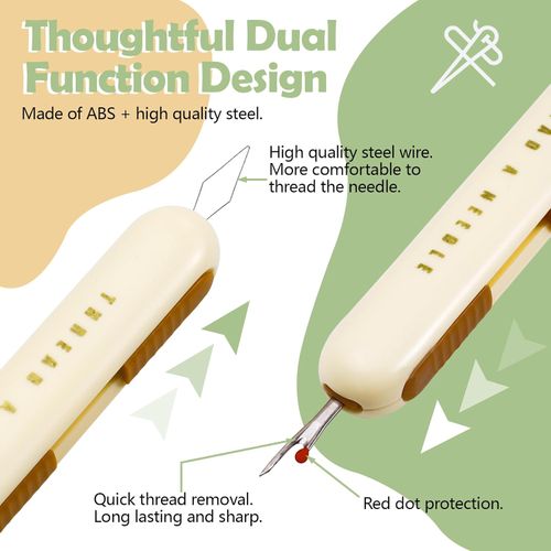 Special Multi-Functional Metal Needle Threading Tool for Seniors Small Round Hand Sewing Thread Picker Remover for Knitting Home