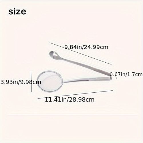 Stainless Steel Kitchen Strainer Spoon & Tongs - High-Temperature Resistant, Perfect for Frying Foods