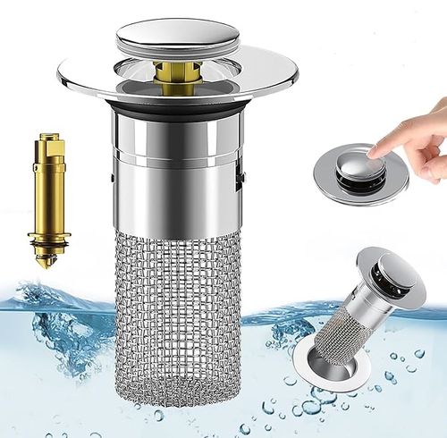 Bathroom Sink Drain Filter Removable Anti-Clogging Stainless Steel Basket Plastic Brass Waste Stopper Hair Catcher Pop Sink