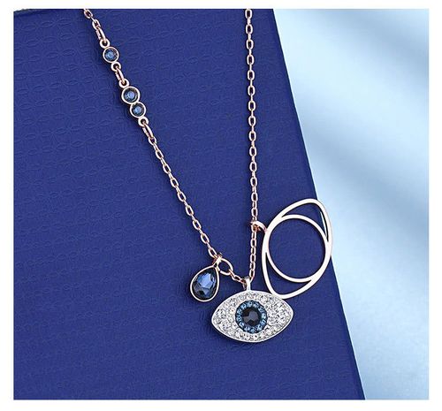 Fashion Jewelry Gold Necklace Evil Eye Necklace Blue Evil Eye Lady Pendant Necklace
