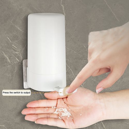 ABS Plastic Hand Soap Grinder Dispenser Wall Mounted No Drilling Bathroom Soap Dispenser