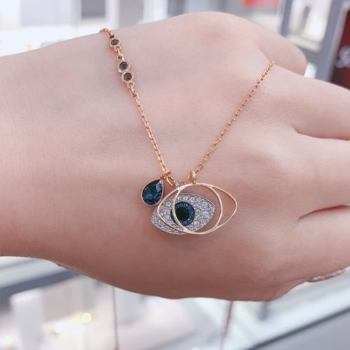 Fashion Jewelry Gold Necklace Evil Eye Necklace Blue Evil Eye Lady Pendant Necklace