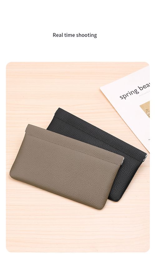 Self-closing first-layer genuine cowhide long wallet ID holder cash storage cosmetic bag