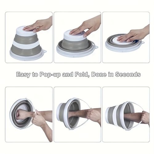 Folding Bucket, Portable Water Bucket, Foldable Car Washing Bucket, Outdoor Camping Fishing Travel Water Bucket, Wash Bucket, Easy To Storage, Cleaning Supplies, Household Gadgets