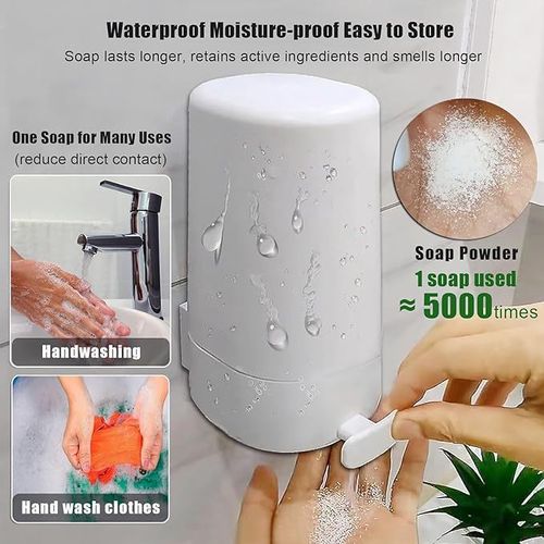 ABS Plastic Hand Soap Grinder Dispenser Wall Mounted No Drilling Bathroom Soap Dispenser