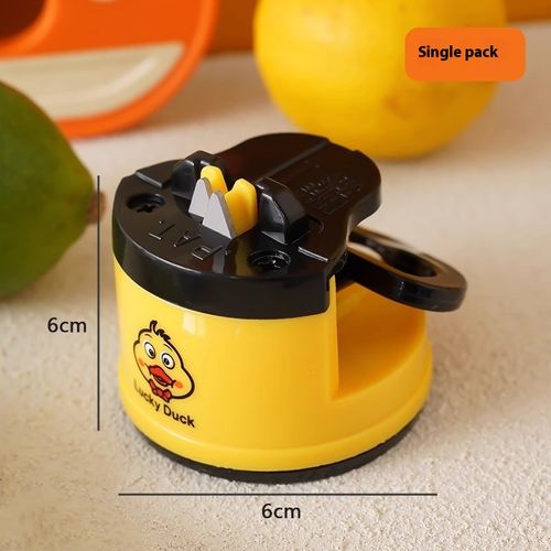 Kitchen Gadgets Mini Yellow Duck Pattern Knife Sharpener Knife Sharpener with Suction Cup
