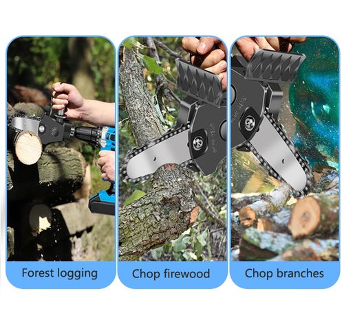 4-inch hand drill to chainsaw converter household handheld mini electric chain saw conversion head logging saw garden saw