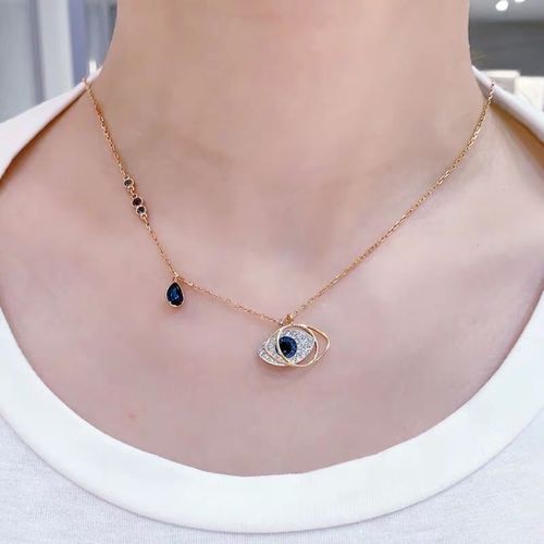 Fashion Jewelry Gold Necklace Evil Eye Necklace Blue Evil Eye Lady Pendant Necklace