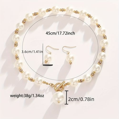 Aura Pearl Collection: Statement Earring and Necklace Set for Effortless Grace