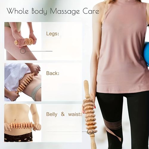 Wooden muscle relaxation mace massager roller fitness meridian yoga stick cervical roller massage stick