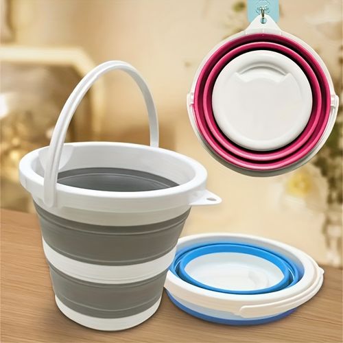 Folding Bucket, Portable Water Bucket, Foldable Car Washing Bucket, Outdoor Camping Fishing Travel Water Bucket, Wash Bucket, Easy To Storage, Cleaning Supplies, Household Gadgets