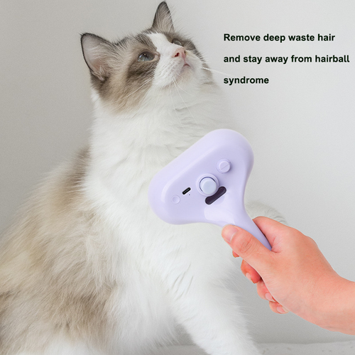 Electric Pet Grooming Brush with Water Spray - 2-in-1 Massaging Deshedding Tool for Dogs & Cats, Detangling Comb for Short & Long Hair, Rechargeable & Quiet