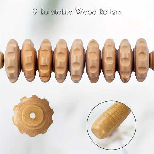 Wooden muscle relaxation mace massager roller fitness meridian yoga stick cervical roller massage stick