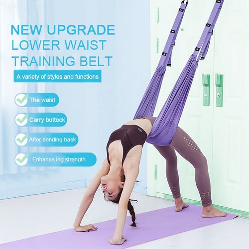 Versatile Aerial Yoga Hammock with Resistance Bands - Ideal for Ballet, Gymnastics & Pilates Enthusiasts - Stretch & Invert Fitness Gear, Medium Tension
