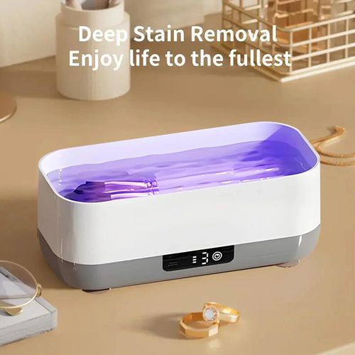 portable glasses, braces,dentures, jewelry cleaner - USB rechargeable, high-frequency vibration 360 ° deep cleaning, easy to use at home for watches, makeup brushes, etc., Household appliances and personal care products