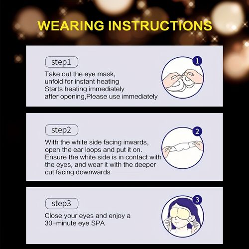 Lutein Steam Eye Mask, Hot Compress Eye Patch, Self Heating Eye Mask For Sleeping, Travel Essentials, Disposable Eye Mask